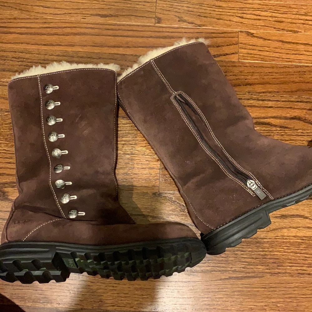 UGG Brown suede winter boots. Size 8